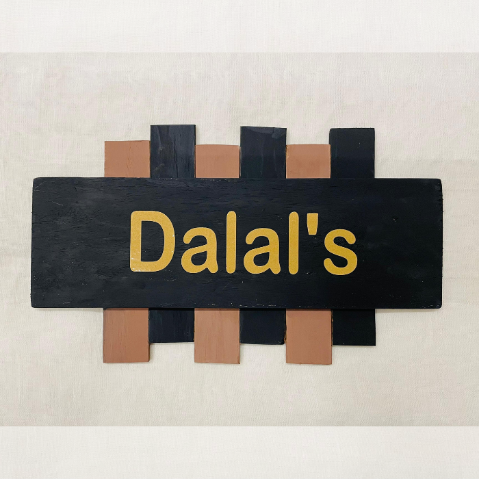 Elegant Handmade Wooden Name Plate