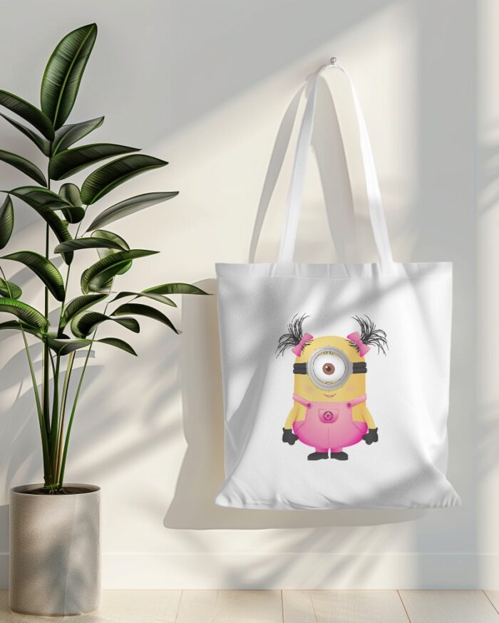 tote bag mockup hanging on white wall with plant in side 019 (5)