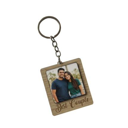 Wooden Engraved Couple Theme Keychain