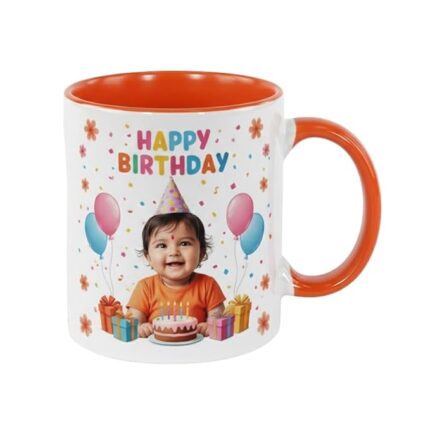 Customised 3 Tone Orange Mug