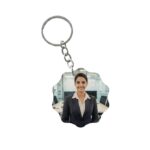 Customised Scalloped Acrylic Keychain