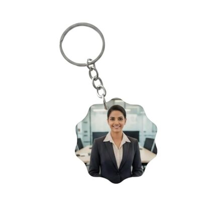 Customised Scalloped Acrylic Keychain