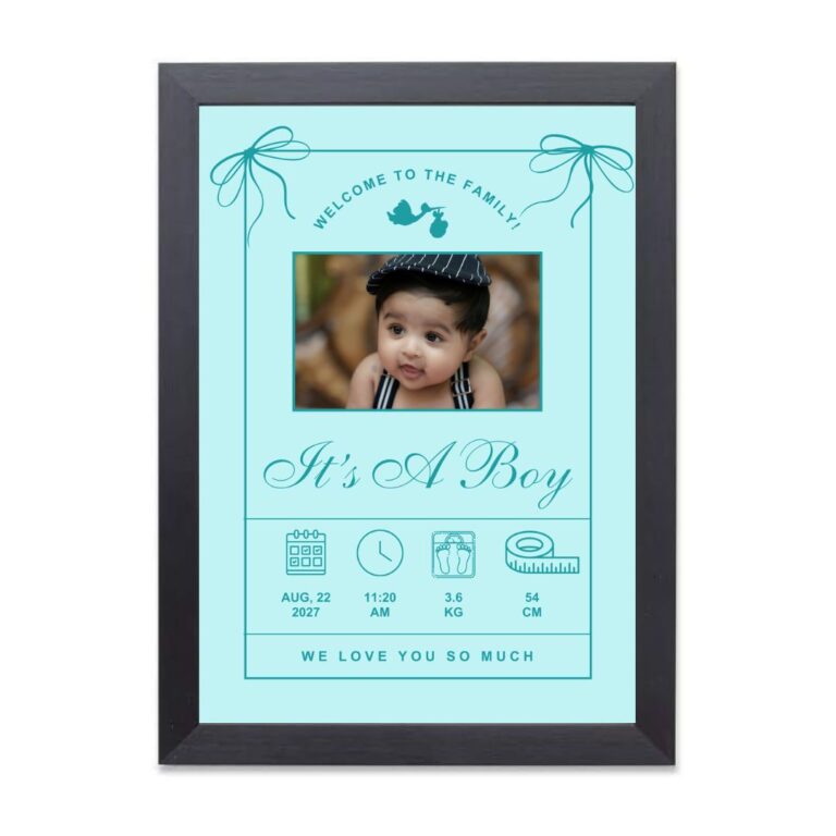 Customised New Born Baby Frame - Boy