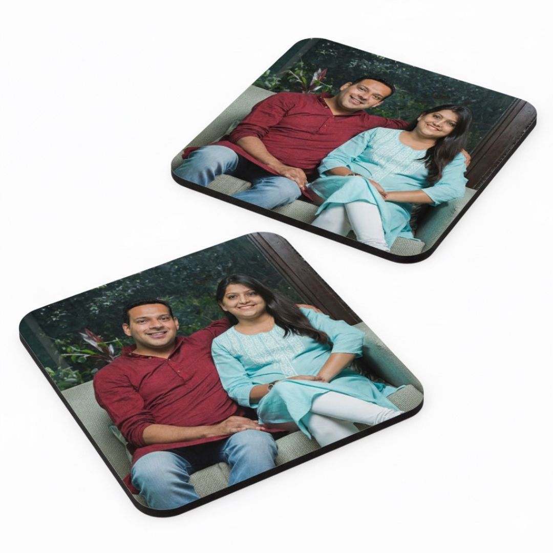 Customised Rectangle Shape Photo Coasters - Set Of 2 Customised Rectangle Shape Photo Coasters - Set Of 2